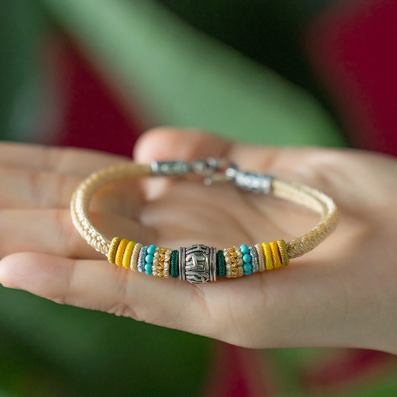 KarmaRipple's Handmade 925 Sterling Silver Tibetan Om Mani Padme Hum Purity Woven Bracelet p7