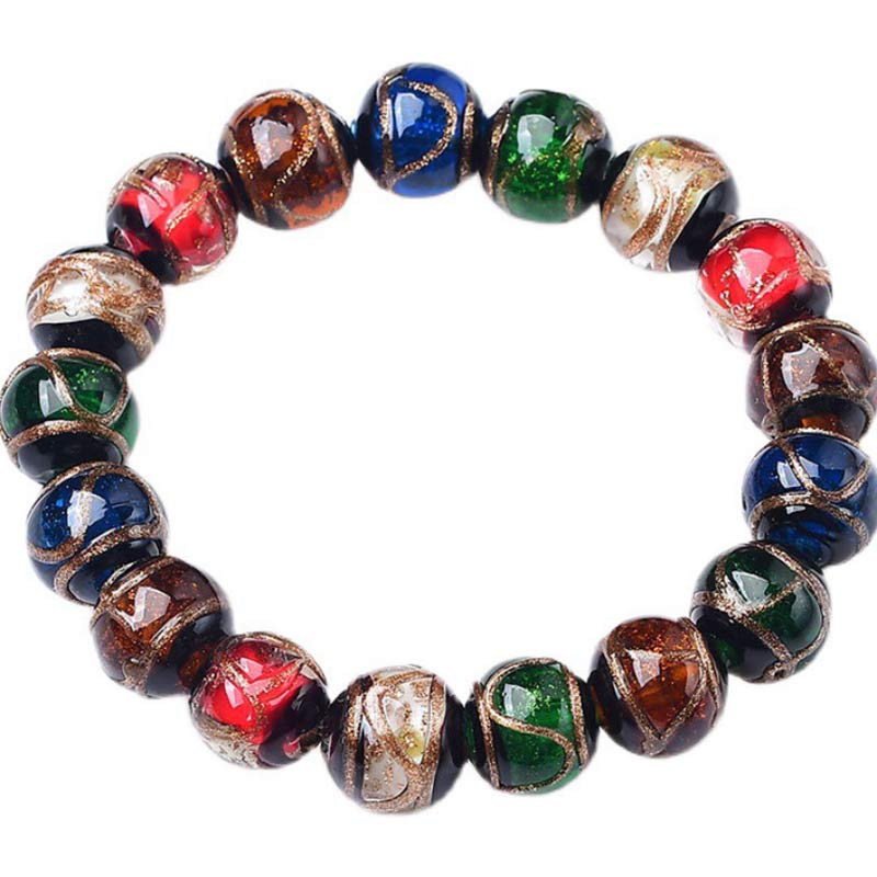 KarmaRipple's Colorful Liuli Glass Bead Fortune Bracelet p7