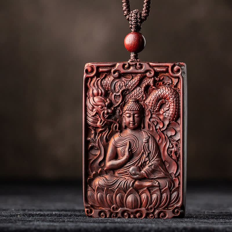 KarmaRipple's Chinese Zodiac Natal Buddha Small Leaf Red Sandalwood Protection Pendant Necklace p8