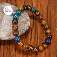 KarmaRipple's 108 Mala Beadwork Tiger Eye Buddha Strength Bracelet Tassel Pendant Necklace