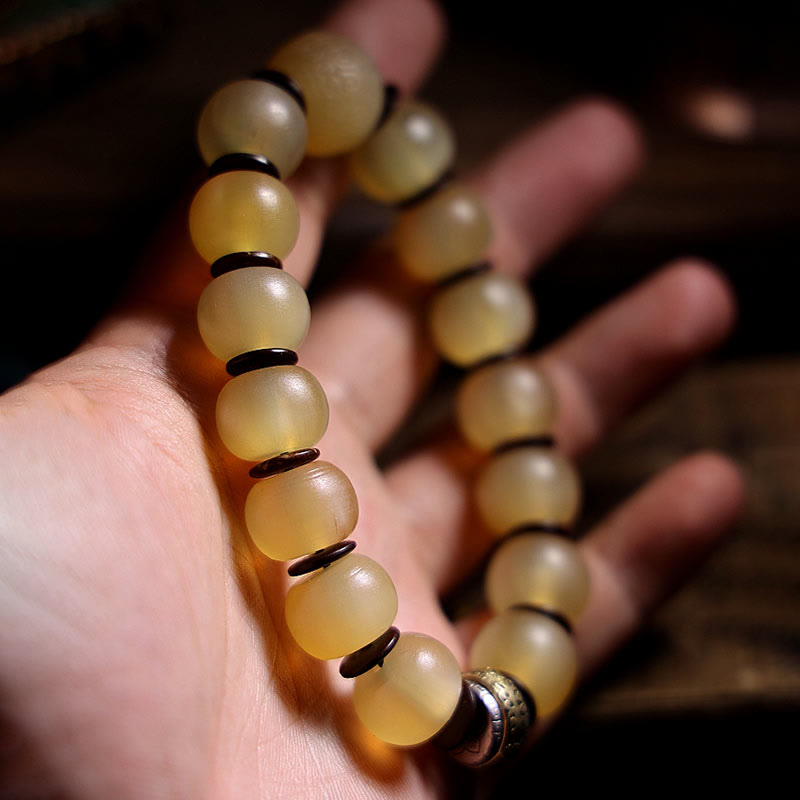 KarmaRipple's Handmade Tibetan Sheep Horn Om Mani Padme Hum Auspiciousness Bracelet p2