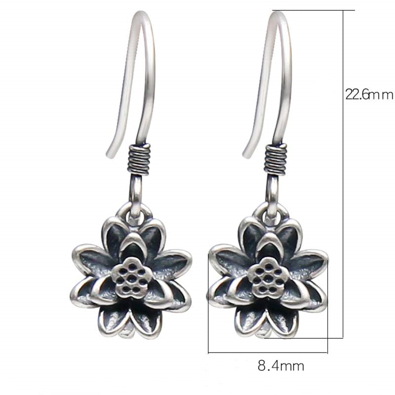 KarmaRipple's 925 Sterling Silver Lotus Flower Enlightenment Earrings p7