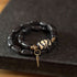 Ebony Wood Oval Dzi Bead / 15-15.5cm(Double Wrap)