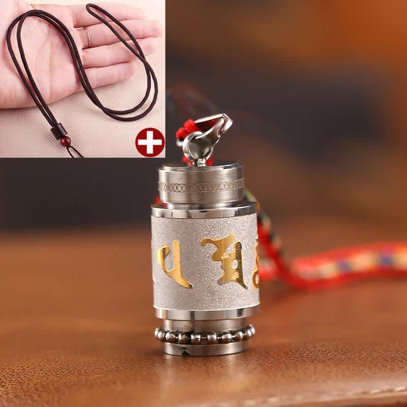 KarmaRipple's Tibet Om Mani Padme Hum Shurangama Mantra Titanium Steel Wisdom Amulet Pendant Necklace p18