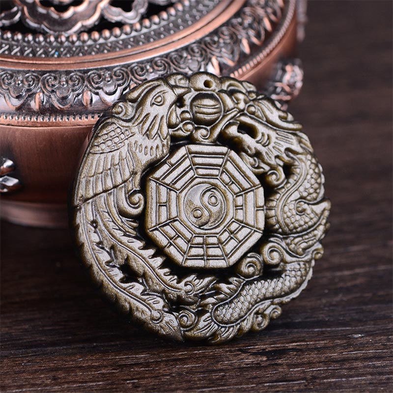 KarmaRipple's Golden Obsidian Balancing Energy Pendant Necklace p2