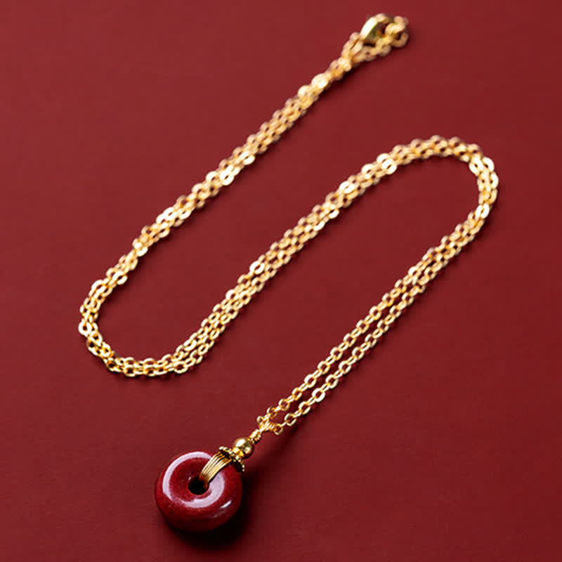 KarmaRipple's Cinnabar Peace Buckle Calm Blessing Pendant Necklace p15