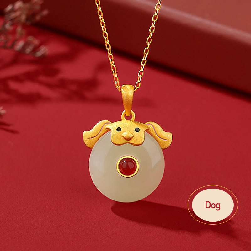 KarmaRipple's 925 Sterling Silver Hetian Jade Chinese Zodiac Year of the Dragon Red Agate Fortune Protection Pendant Necklace p11