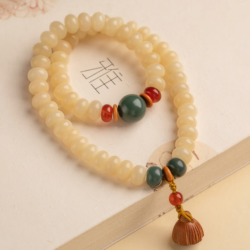 KarmaRipple's Bodhi Seed Lotus Pod Talisman Peace Double Wrap Bracelet p12