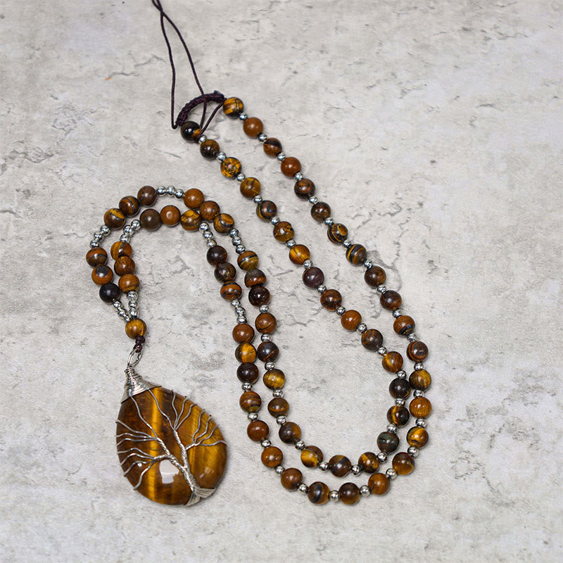 KarmaRipple's Authentic Tiger Eye Strength Beaded Necklace Pendant p3