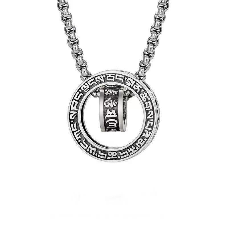 KarmaRipple's Tibetan Om Mani Padme Hum Carved Peace Purity Chain Pendant Necklace p17