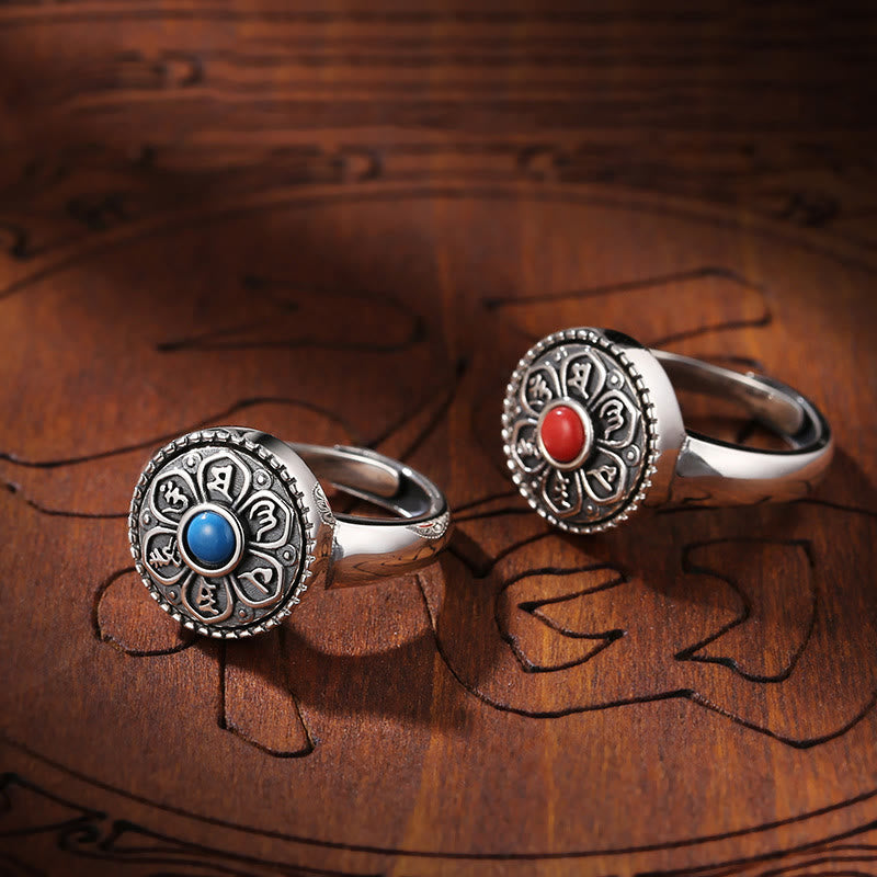KarmaRipple's Tibetan Om Mani Padme Hum Peace Rotatable Ring p18