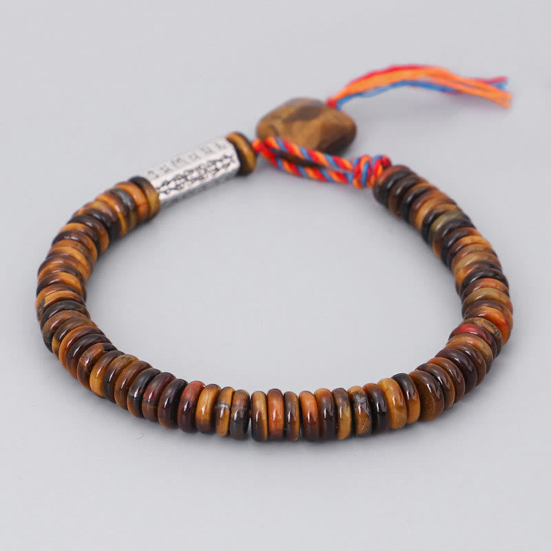 KarmaRipple's Tibetan Tiger Eye Om Mani Padme Hum Protection Power Bracelet p16