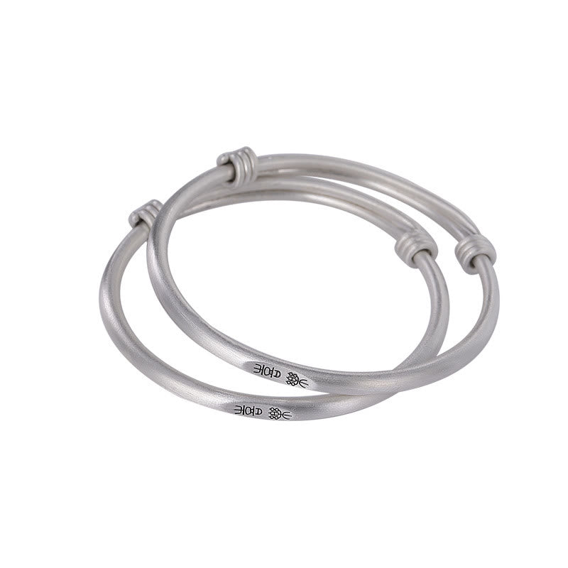 KarmaRipple's 999 Sterling Silver Peace And Joy Protection Kids Child Bracelet Bangle p12