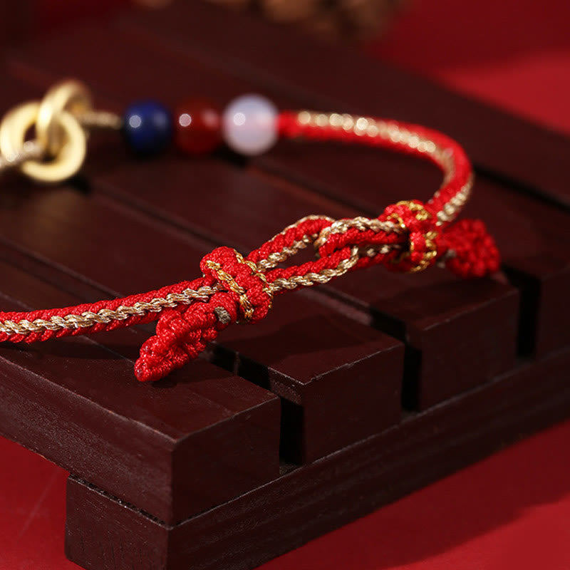 KarmaRipple's 925 Sterling Silver Double Peace Buckle Lotus Auspicious Bracelet p5