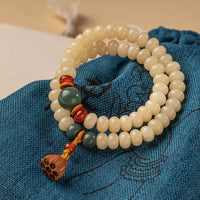 KarmaRipple's Bodhi Seed Lotus Pod Talisman Peace Double Wrap Bracelet