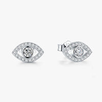 KarmaRipple's 925 Sterling Silver Evil Eye Symbol Protection Stud Earrings