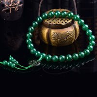 KarmaRipple's Authentic Green Agate Wrist Mala Manifestation Pocket Mala Car Decoration