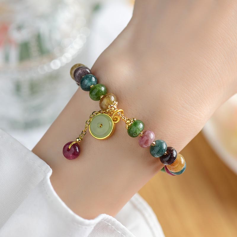 KarmaRipple's Colorful Tourmaline Cute Flower Rabbit Talisman Love Bracelet p6