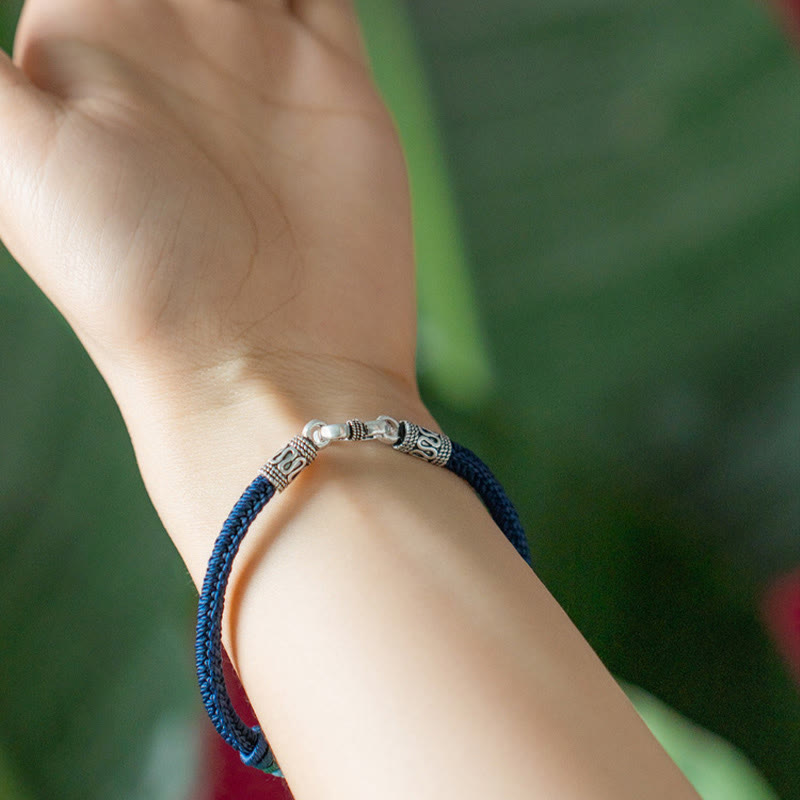 KarmaRipple's Handmade 925 Sterling Silver Tibetan Om Mani Padme Hum Purity Woven Bracelet p12