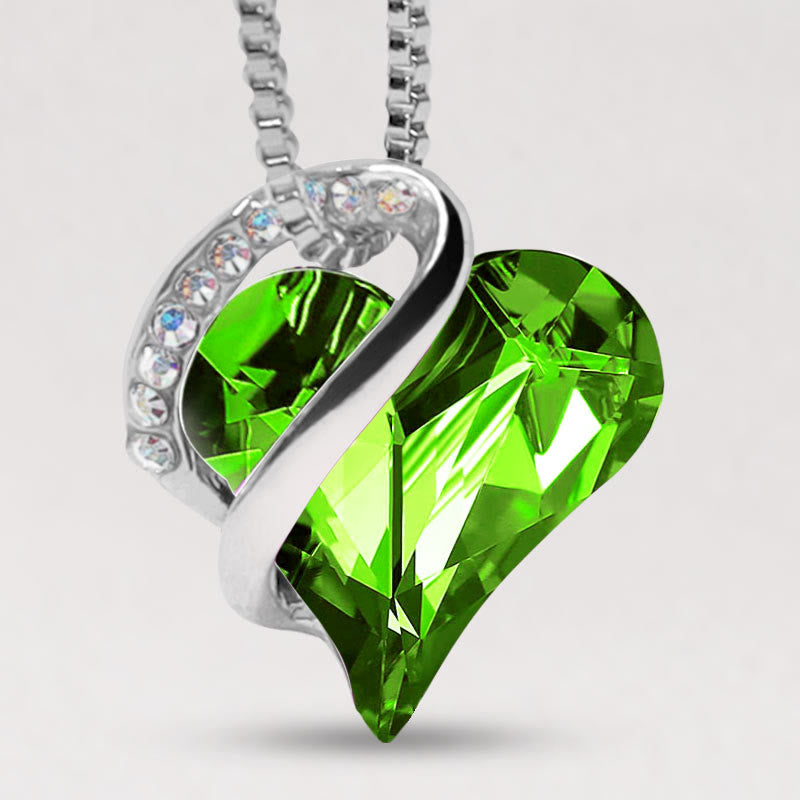 KarmaRipple's Love Heart Birthstone Balancing Energy Pendant Necklace p55