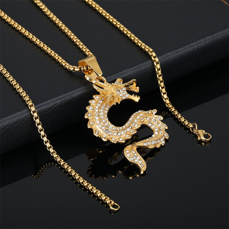 KarmaRipple's Chinese Zodiac Dragon Zircon Protection Pendant Necklace p4