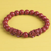 KarmaRipple's Authentic Double PiXiu Cinnabar Om Mani Padme Hum Wealth Fortune Bead Bracelet