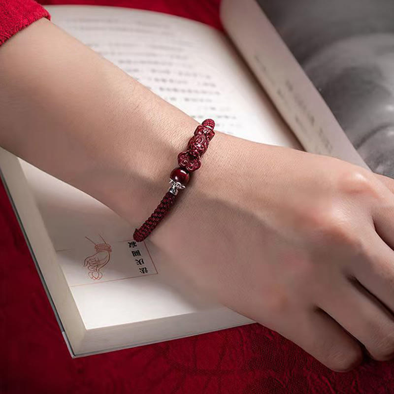 KarmaRipple's Handcrafted PiXiu Cinnabar Wealth Fortune Woven Bracelet p15