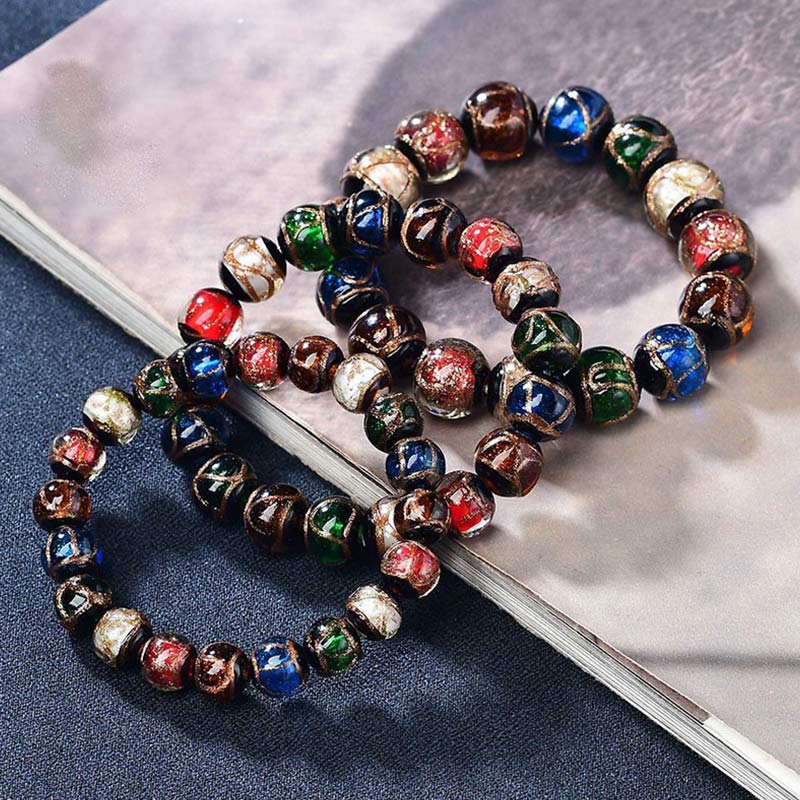 KarmaRipple's Colorful Liuli Glass Bead Fortune Bracelet p3