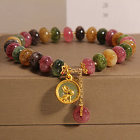 KarmaRipple's Authentic Colorful Tourmaline Cute Rabbit Talisman Positive Bracelet