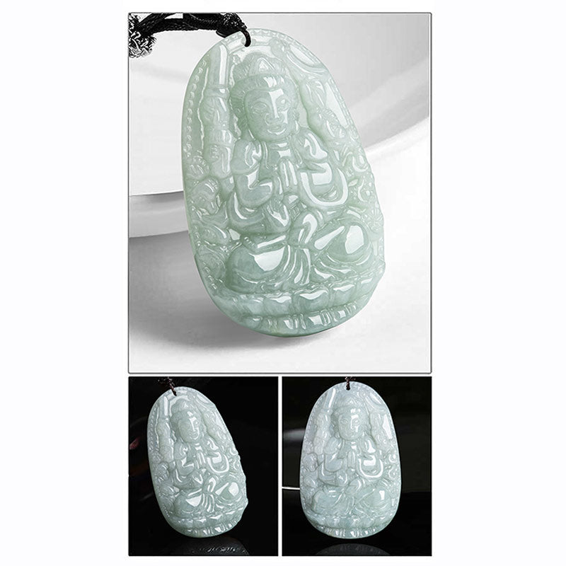 KarmaRipple's Chinese Zodiac Natal Buddha Jade Wealth Prosperity Pendant Necklace p19