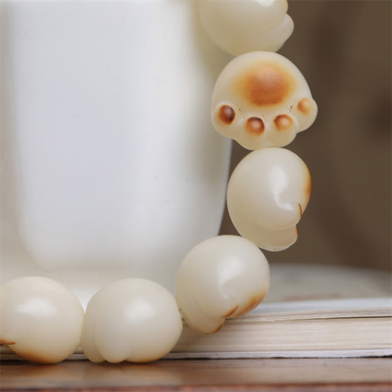 KarmaRipple's Cute Cat Paw Claw Bodhi Seed Peace Bracelet p6