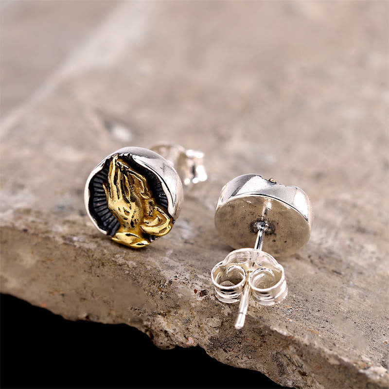 KarmaRipple's 925 Sterling Silver Namaste Equality Stud Earrings p3