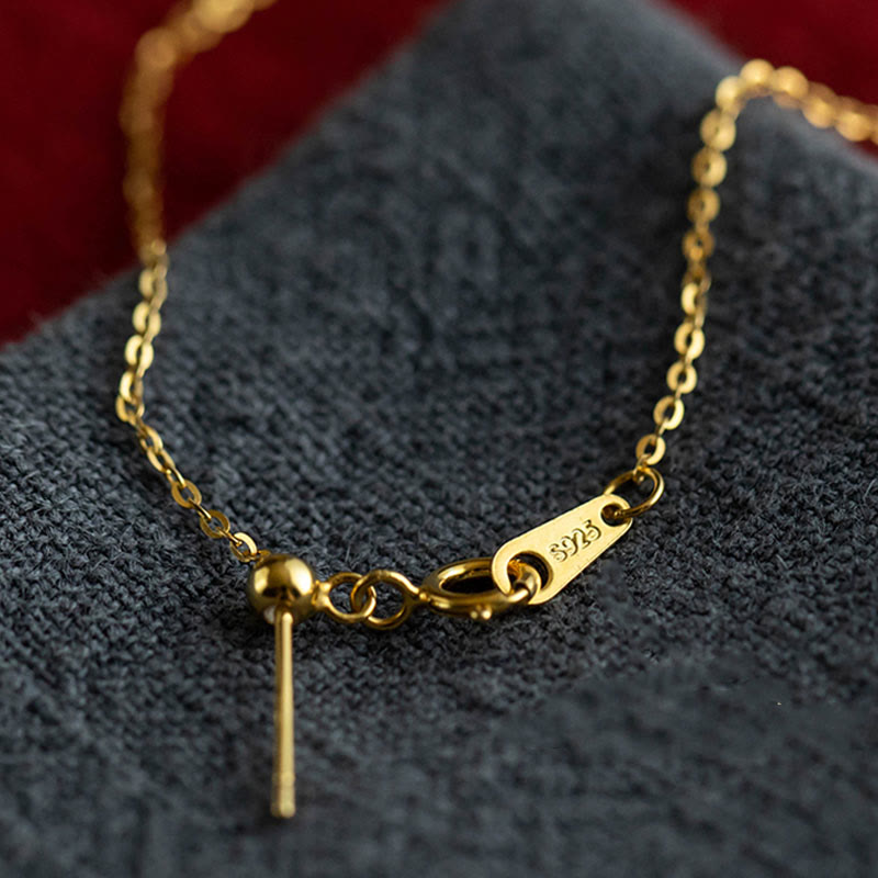 KarmaRipple's 925 Sterling Silver Plated Gold Cinnabar Pearl Flower Blessing Pendant Necklace Earrings Ring Set p10