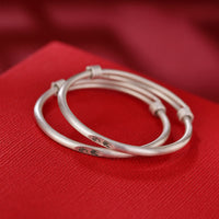 KarmaRipple's 999 Sterling Silver Peace And Joy Protection Kids Child Bracelet Bangle