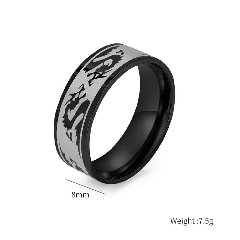 KarmaRipple's Dragon Carved Protection Strength Titanium Steel Ring p8