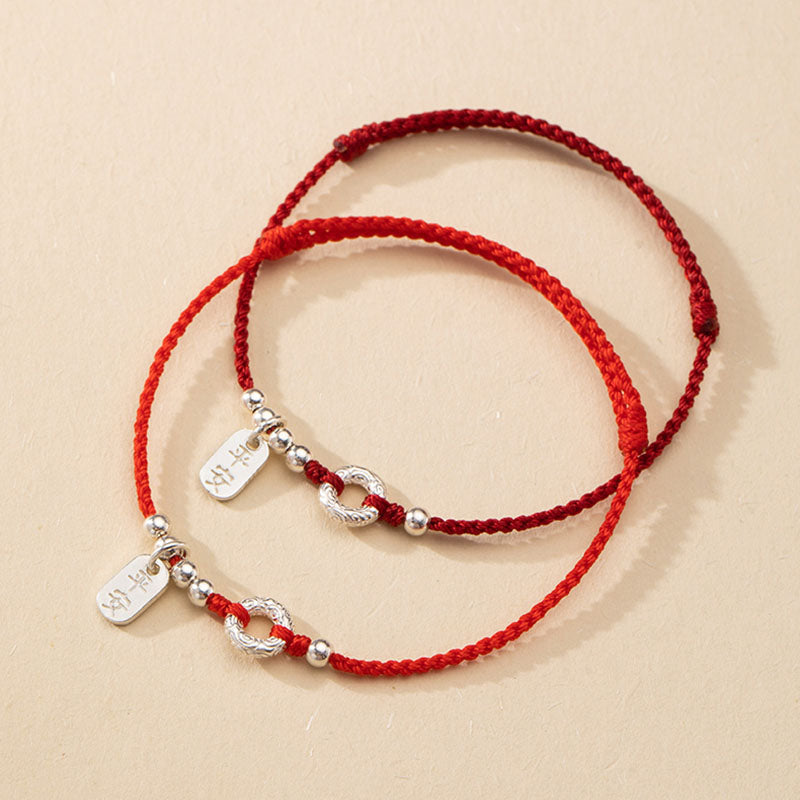 KarmaRipple's 925 Sterling Silver Auspicious Clouds Peace Buckle Safe And Sound Bracelet Anklet p4