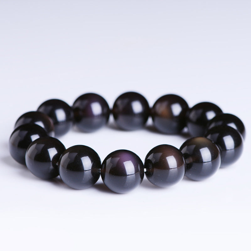 KarmaRipple's Authentic Rainbow Obsidian Positive Bracelet p6