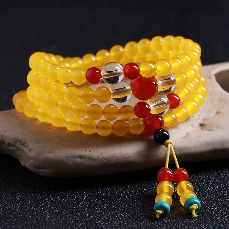 KarmaRipple's 108 Mala Beadwork Yellow Chalcedony Balance Bracelet p7