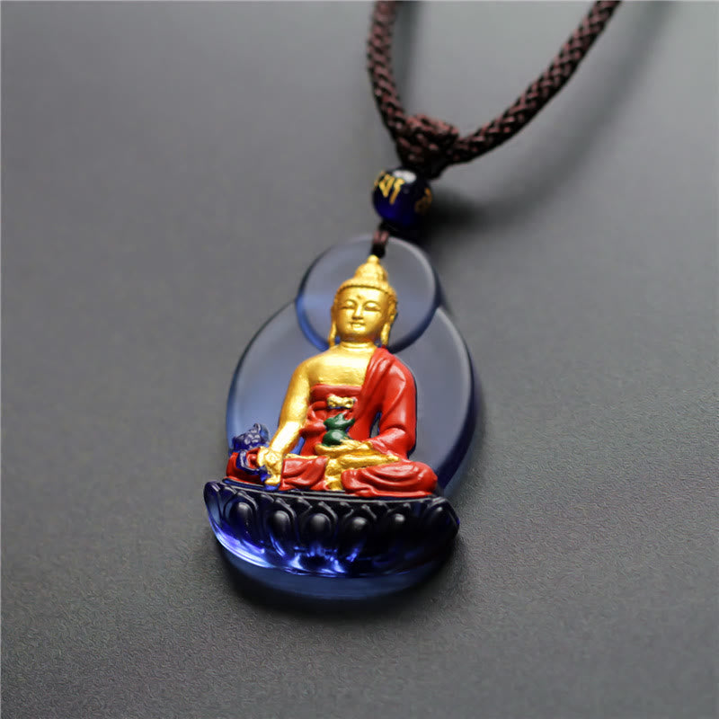 KarmaRipple's Tibet Medicine Buddha Liuli Gemstone Compassion Pendant Necklace p8