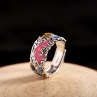 KarmaRipple's 925 Sterling Silver Lotus Koi Fish Enlightenment Ring