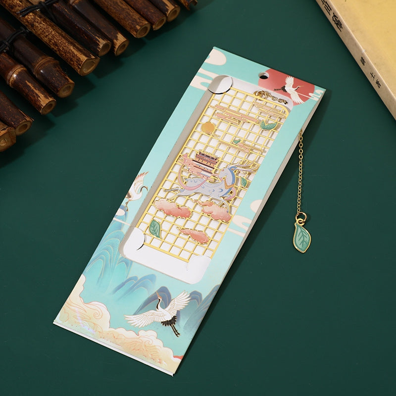 KarmaRipple's Elk Koi Fish Crane Nine Tailed Fox Metal Brass Hollow Bookmark p10