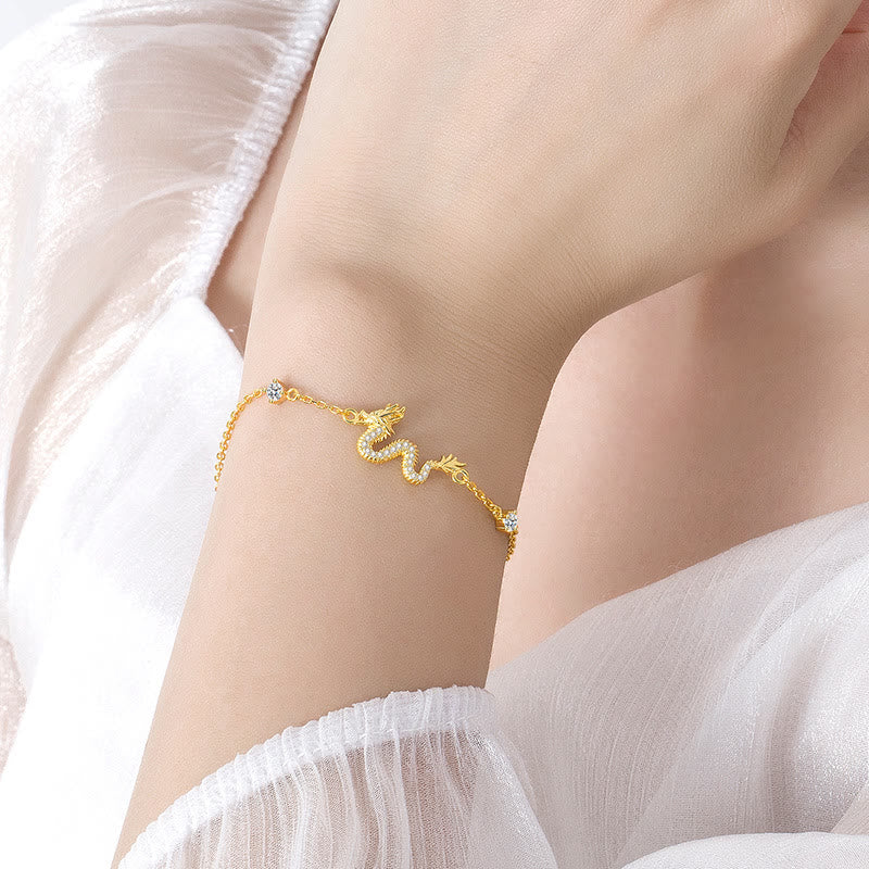 KarmaRipple's 925 Sterling Silver Year Of The Dragon Auspicious Golden Dragon Fortune Red Rope Chain Bracelet p15