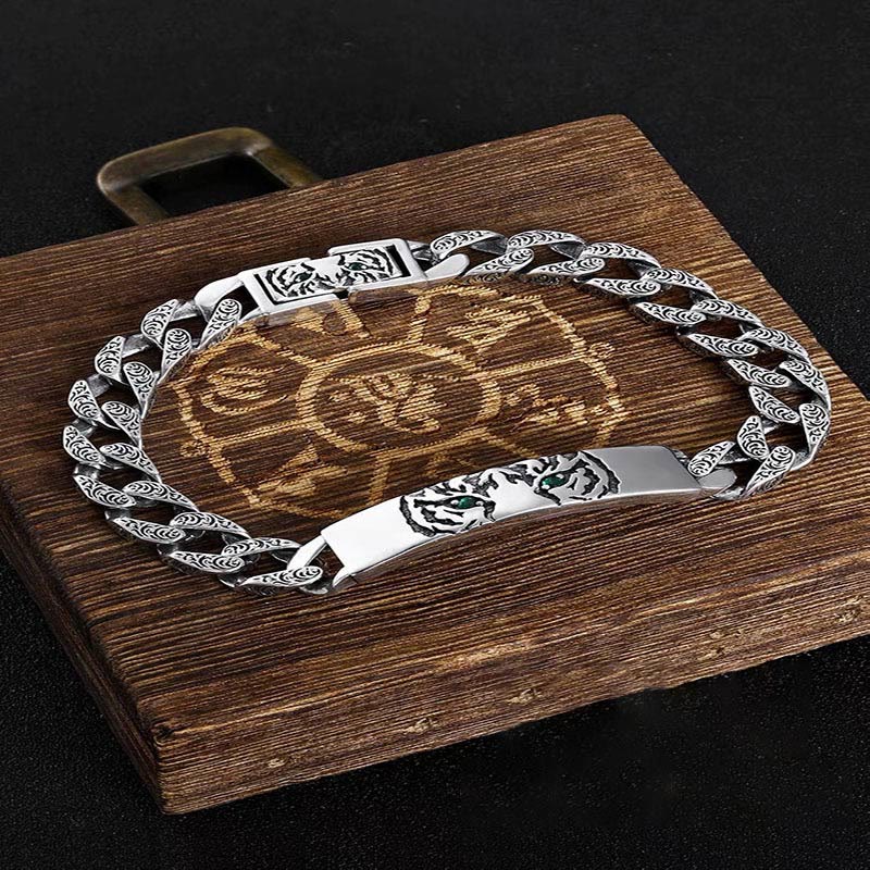 KarmaRipple's Tiger Tang Dynasty Flower Design Bronze Fortune Chain Bracelet p2