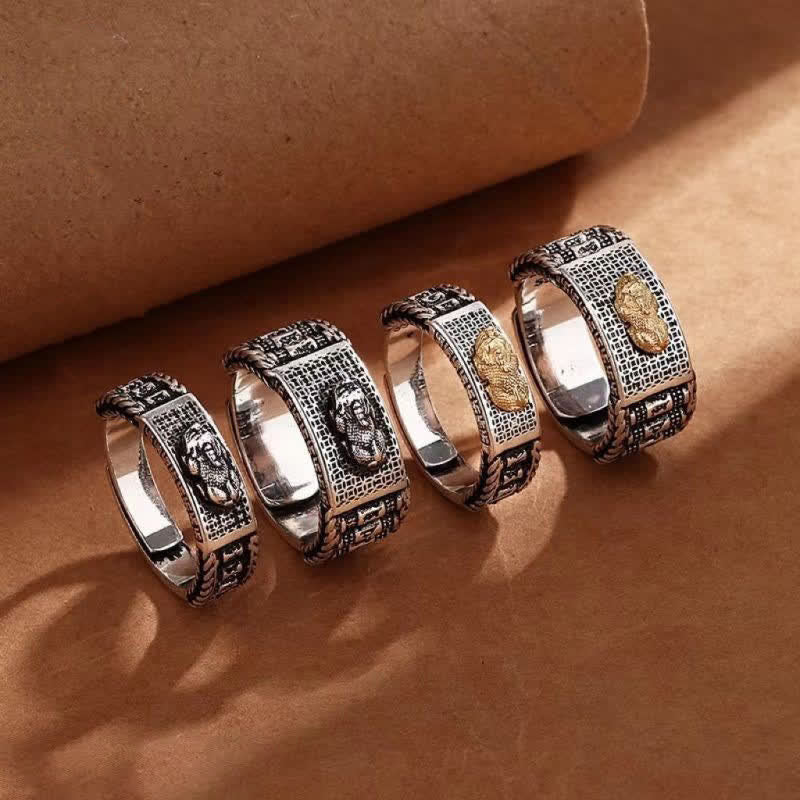 KarmaRipple's Fortunate FengShui PiXiu Wealth Prayer Wheels Pair Ring p7