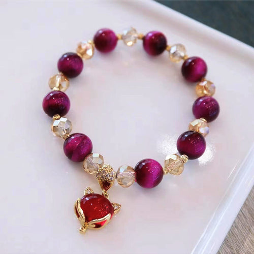 KarmaRipple's Red Tiger Eye PiXiu Fox Protection Self Confidence Bracelet