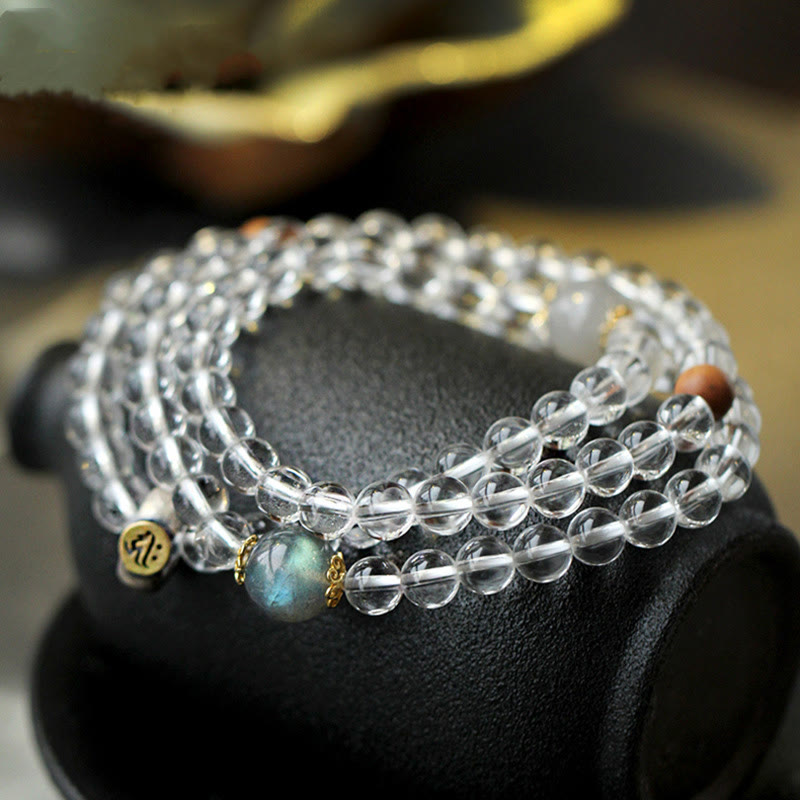 KarmaRipple's 925 Sterling Silver Chinese Zodiac Natal Buddha Ivory Gemstone Meditation Triple Wrap Bracelet p22