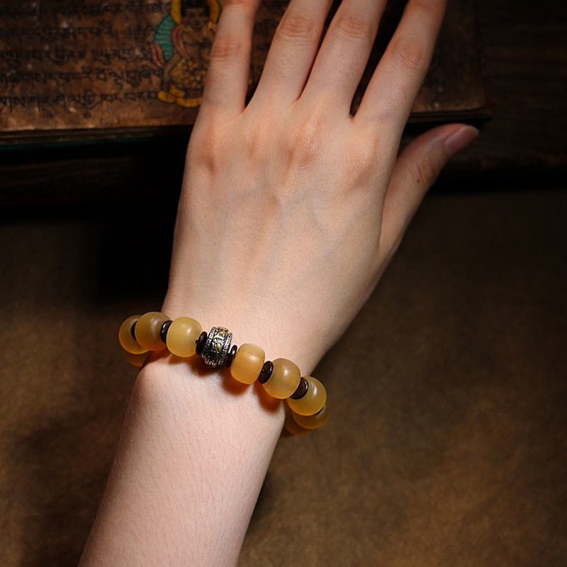 KarmaRipple's Handmade Tibetan Sheep Horn Om Mani Padme Hum Auspiciousness Bracelet p10