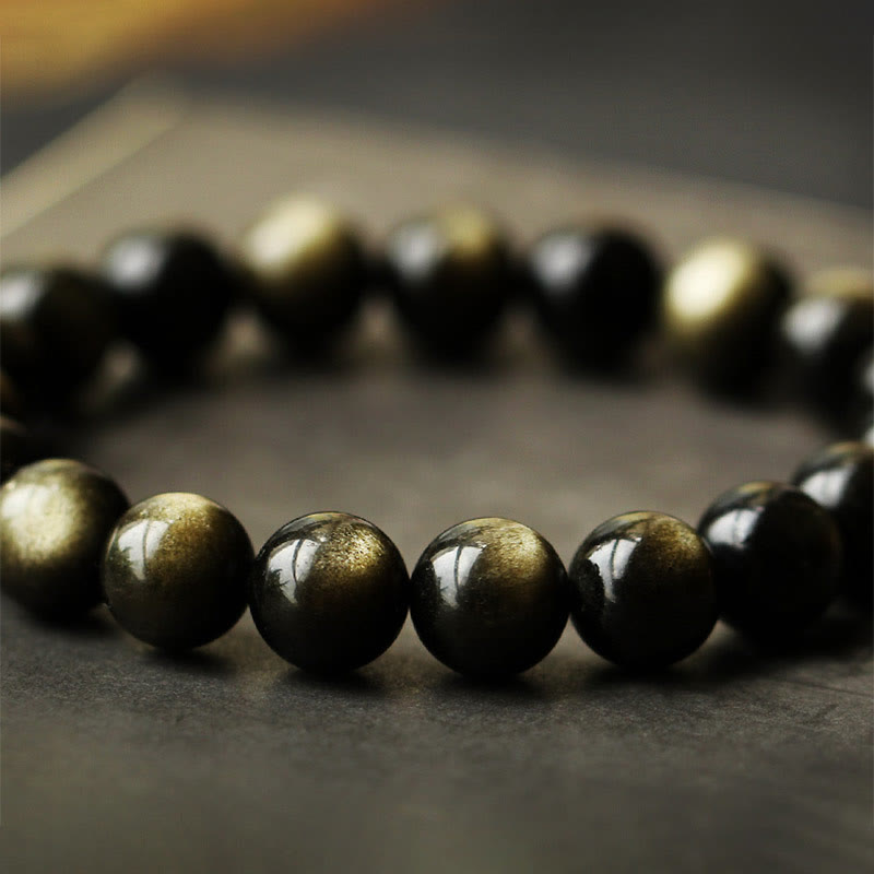 KarmaRipple's 925 Sterling Silver Chinese Zodiac Natal Buddha Authentic Gold Sheen Obsidian Amber Wealth Protection Bracelet p14