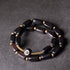Ebony Wood Round Dzi Bead / 14-14.5cm(Double Wrap)