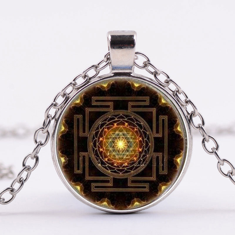 KarmaRipple's Sacred Sri Yantra Time Gemstone Pendant p2